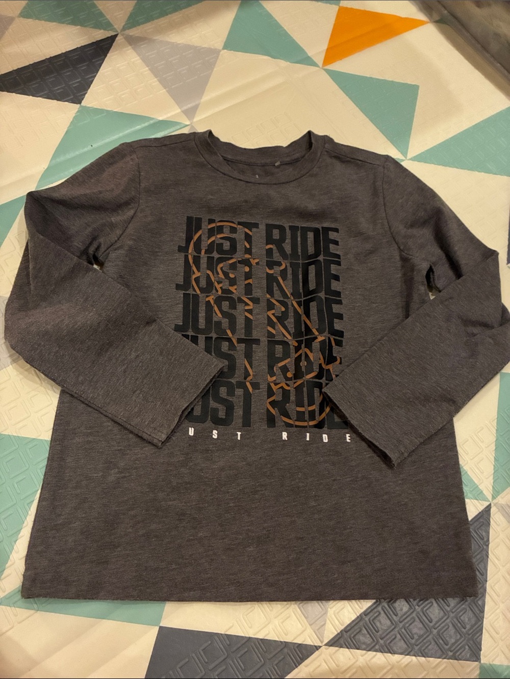 20/25$ 🧸 Kids Long-Sleeve 'Just Ride' Graphic Tee - Gray